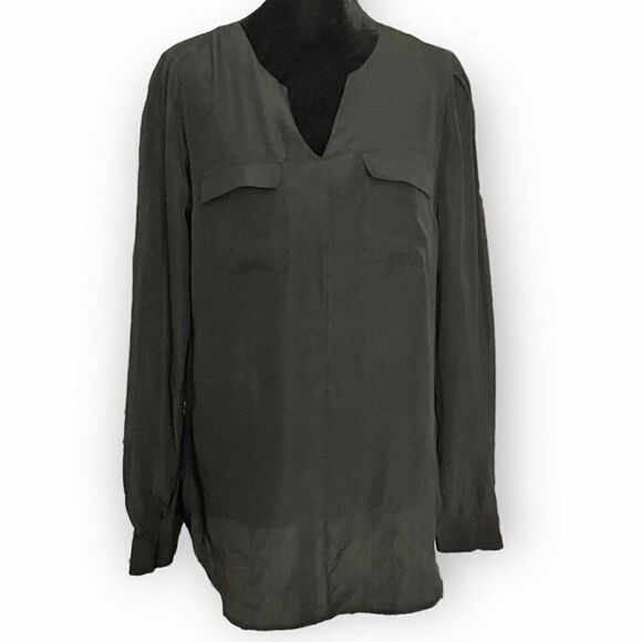 Mossimo Tops - Mossimo Womens Black Blouse Size Small Pockets Semi Sheer Lightweight Casual Top